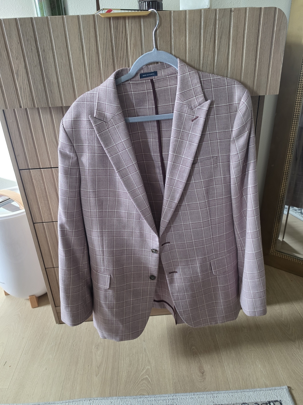 Stafford Maroon Plaid Sport Coat